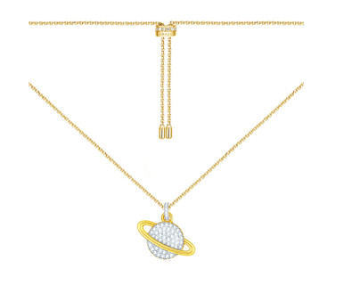 APM Monaco Gold Planet Crystal Pendant Necklace view 2