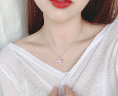 APM Monaco Gold Planet Crystal Pendant Necklace view 3