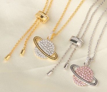 APM Monaco Gold Planet Crystal Pendant Necklace view 4