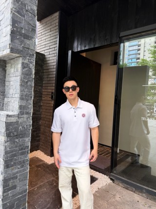 Canada Goose White Polo Shirt view 2
