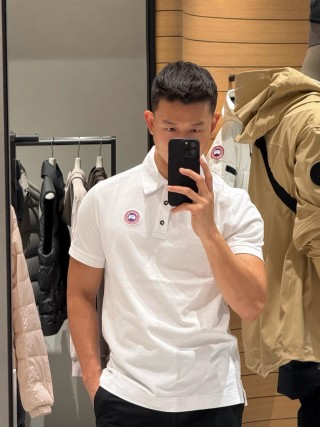 Canada Goose White Polo Shirt view 9