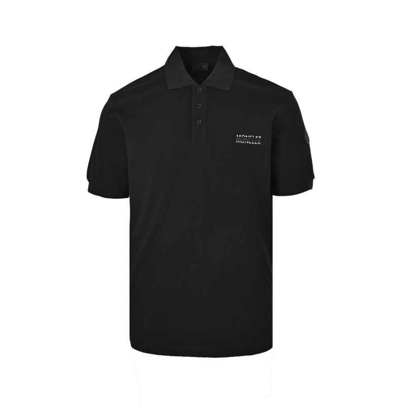 Black Short Sleeve Polo Shirt with Embroidered Logo view