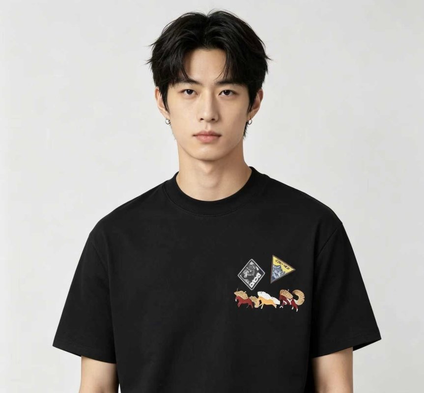 Black Graphic Print Short Sleeve T-Shirt