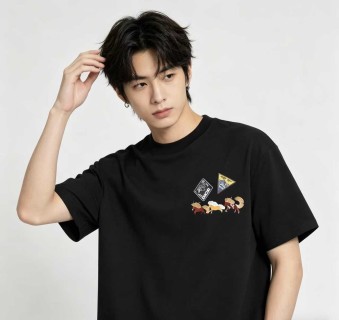Black Graphic Print Short Sleeve T-Shirt view 2