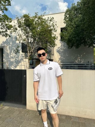 Dior CD Logo White Polo Shirt