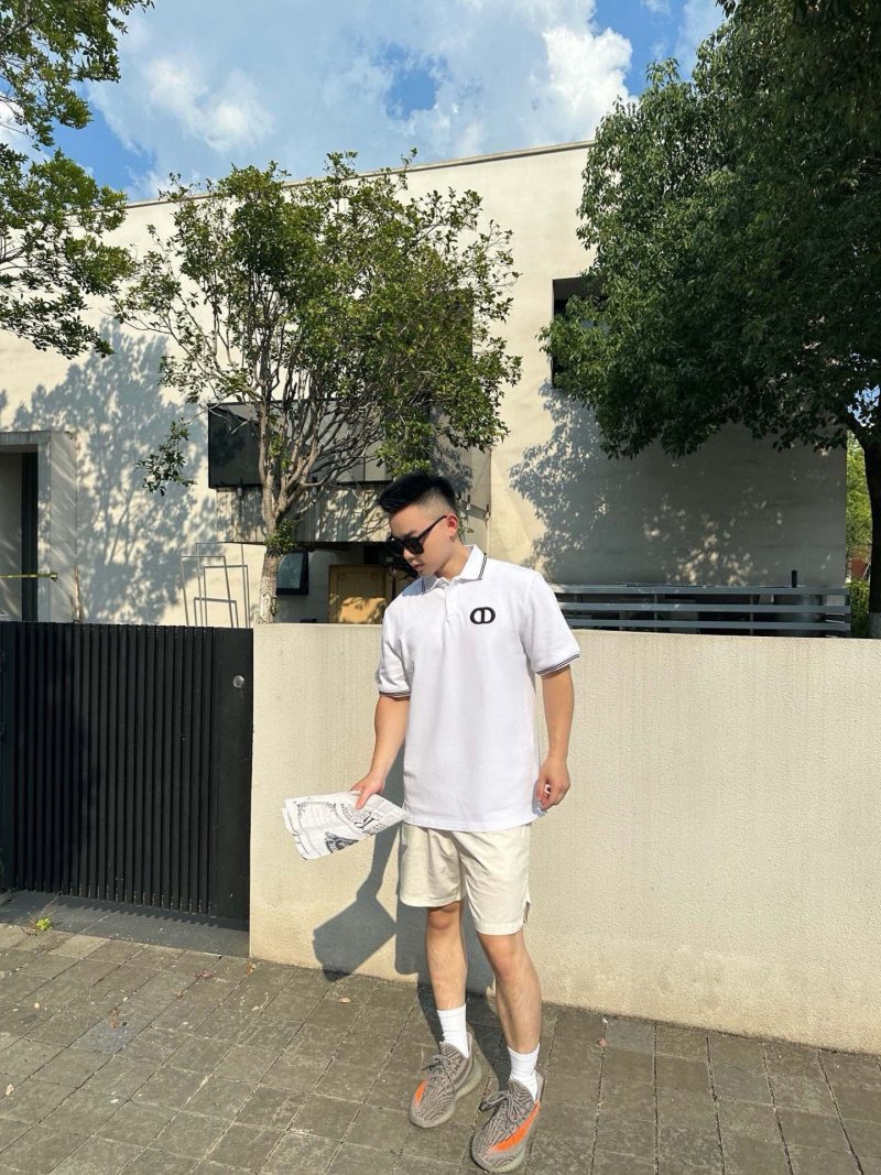 Dior CD Logo White Polo Shirt view