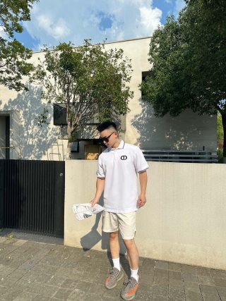 Dior CD Logo White Polo Shirt view 2