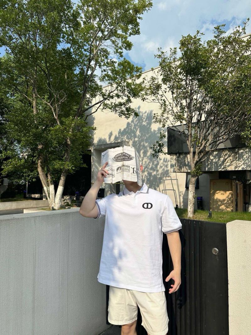 Dior CD Logo White Polo Shirt view