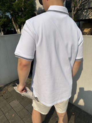 Dior CD Logo White Polo Shirt view 9