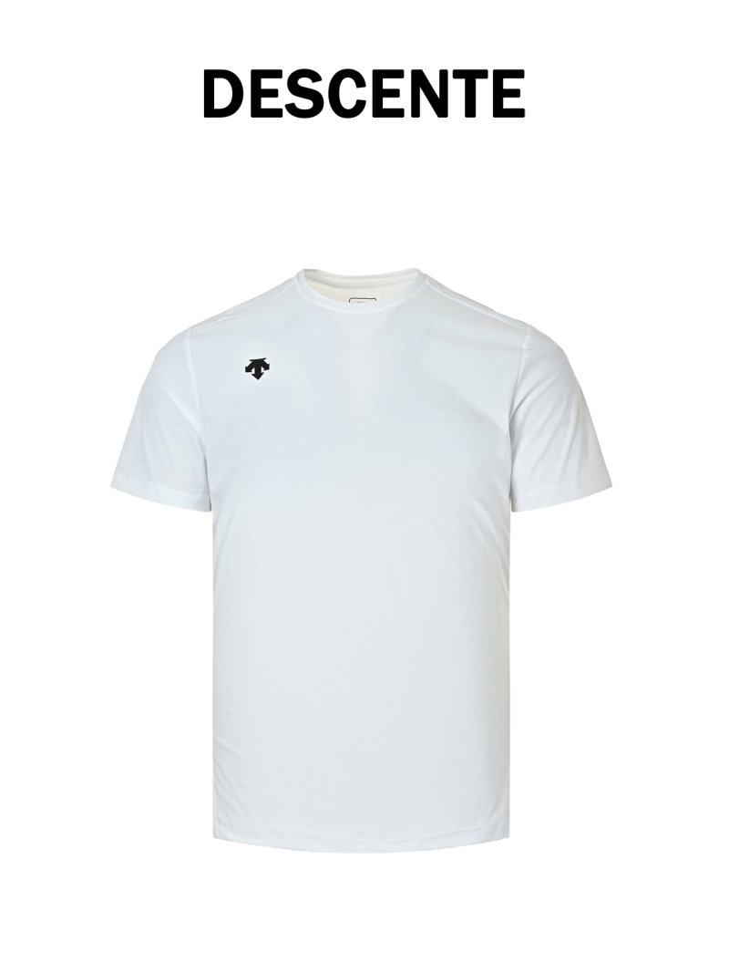White Minimalist Short Sleeve T-Shirt with Small Embroidered Logo