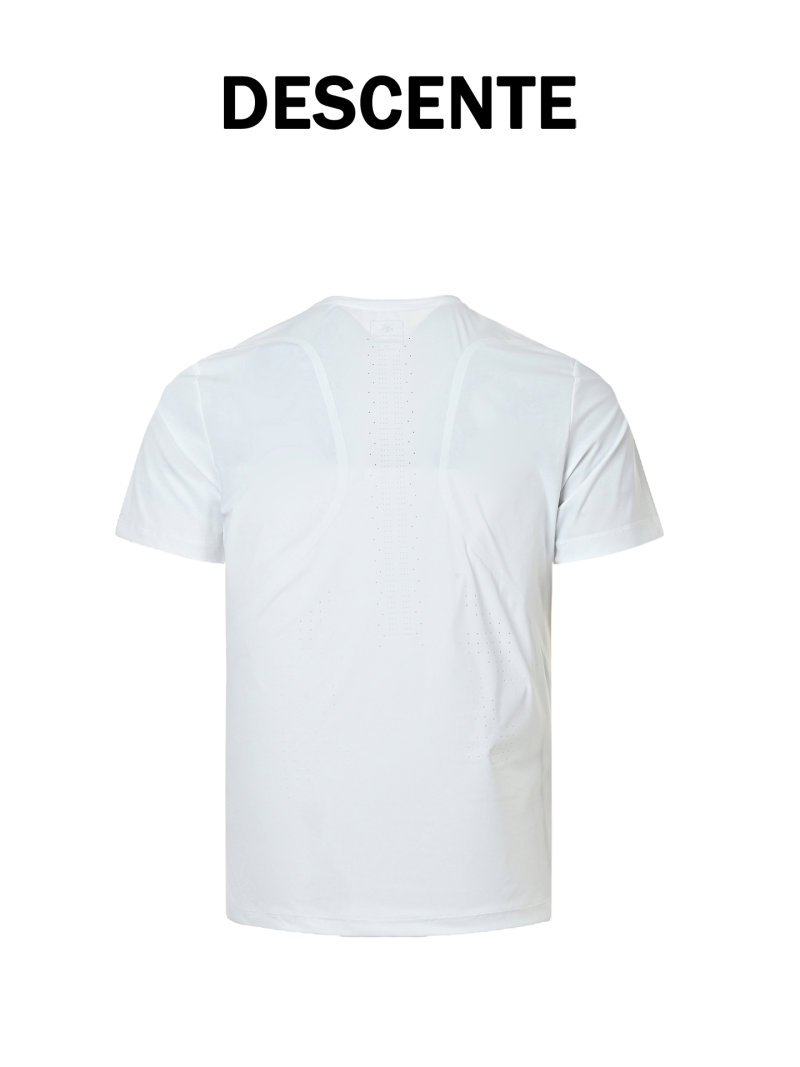 White Minimalist Short Sleeve T-Shirt with Small Embroidered Logo view