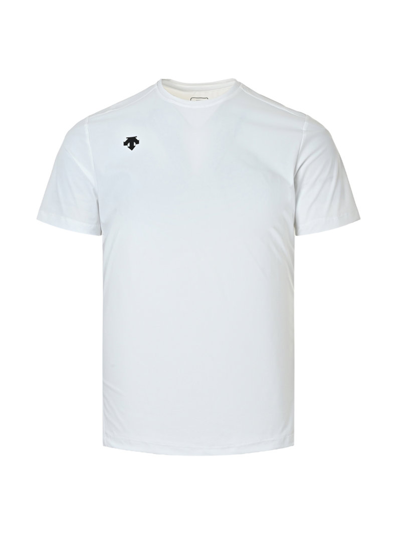 White Minimalist Short Sleeve T-Shirt with Small Embroidered Logo view