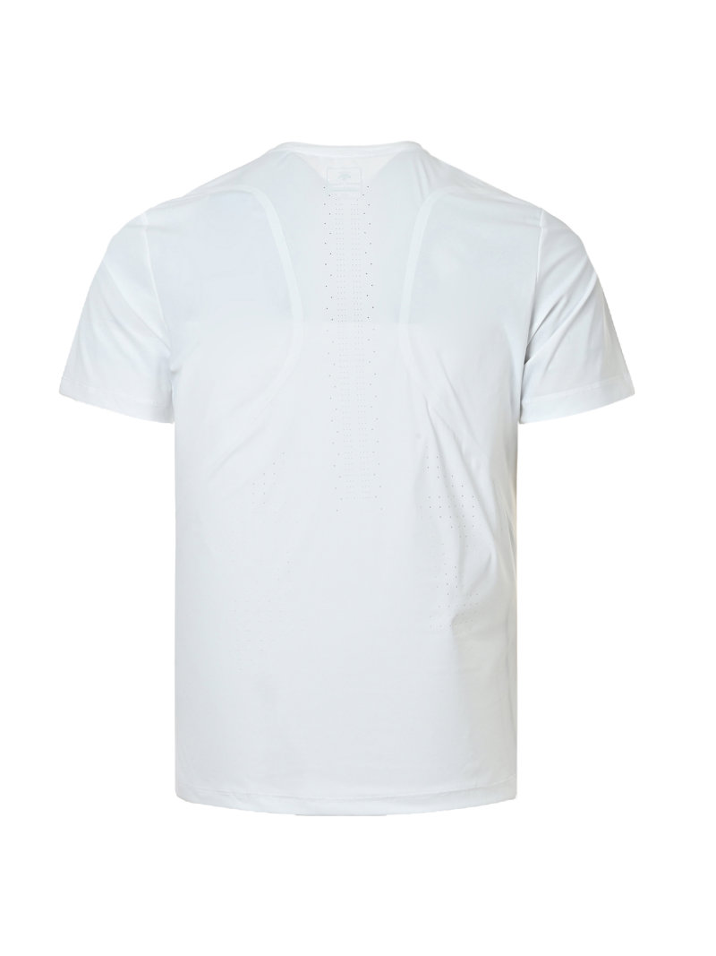 White Minimalist Short Sleeve T-Shirt with Small Embroidered Logo view