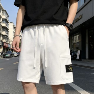 Stone Island White Cargo Shorts view 7