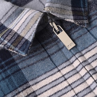Dior CD Blue Plaid Zip Shirt Jacket view 5