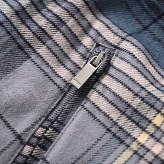 Dior CD Blue Plaid Zip Shirt Jacket view 6