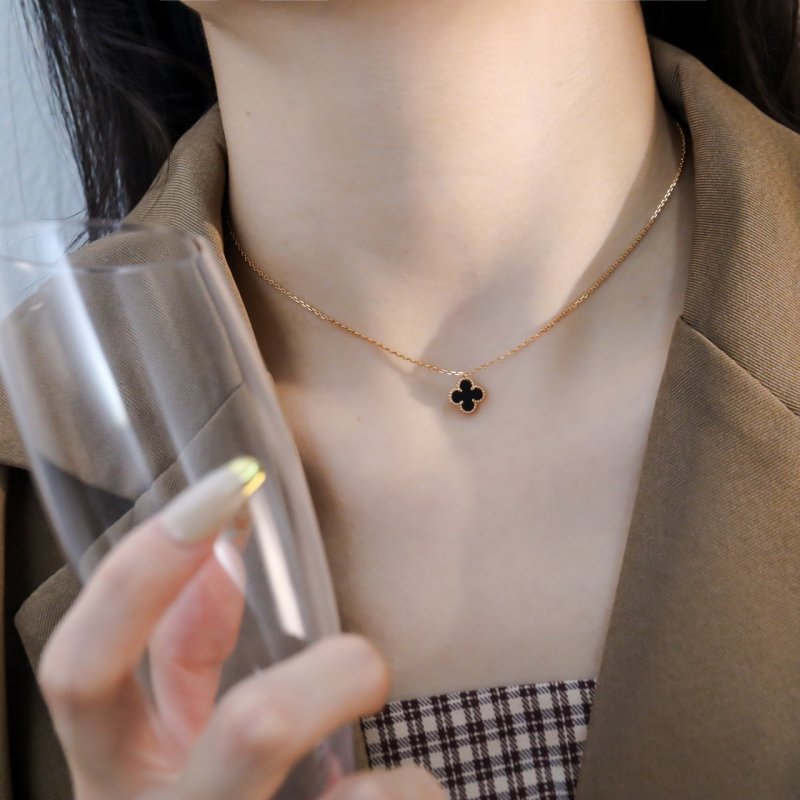 Black Clover Pendant Gold Chain Necklace