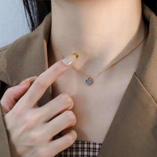 Black Clover Pendant Gold Chain Necklace view 3