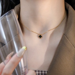 Black Clover Pendant Gold Chain Necklace view 5
