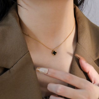 Black Clover Pendant Gold Chain Necklace view 6