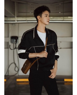 Black & White Stripe Track Jacket view 7