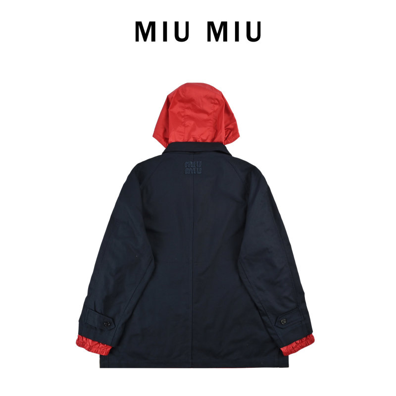 Miu Miu Navy & Red Reversible Coat view
