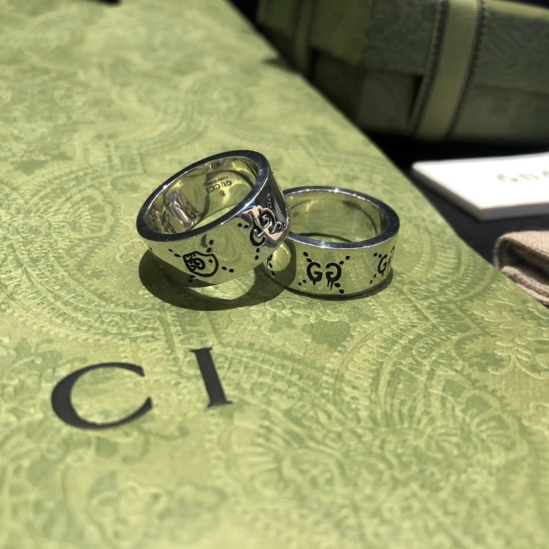 Gucci Ghost 9mm Band Ring Silver view