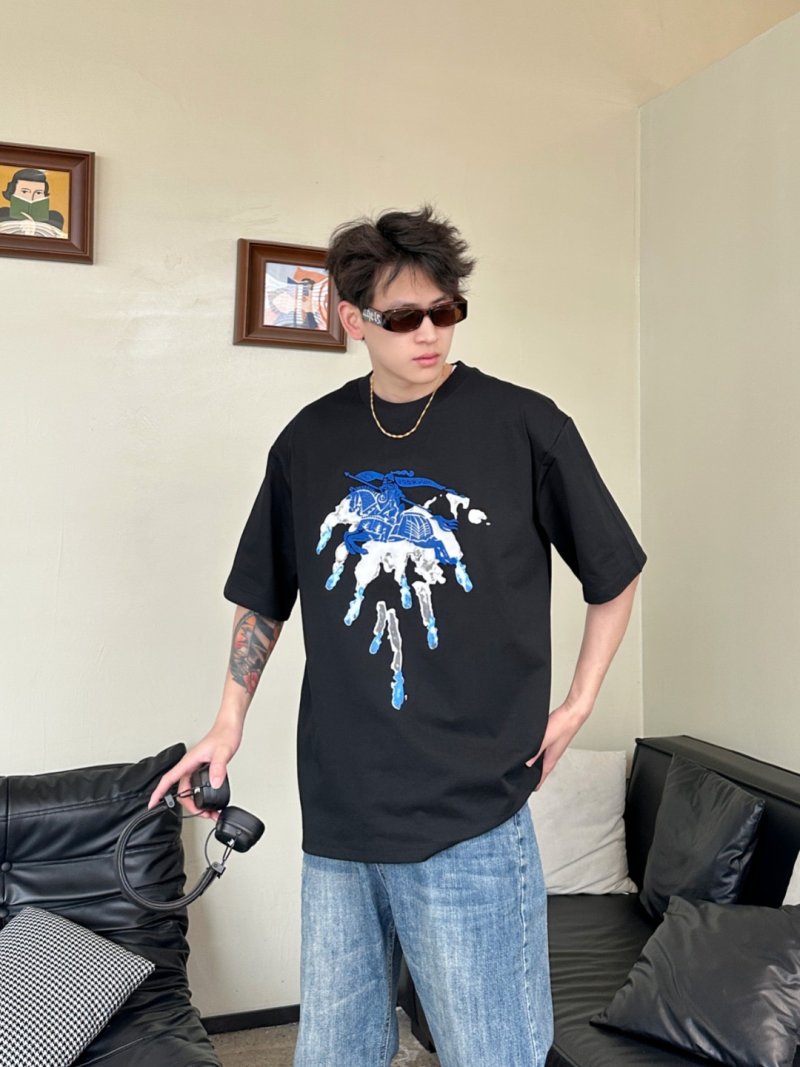 Black Graphic Print Oversized T-Shirt - Blue Drip Globe Design view