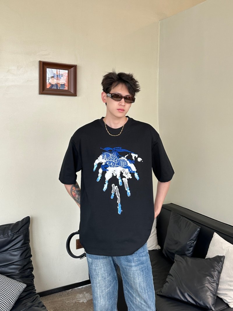 Black Graphic Print Oversized T-Shirt - Blue Drip Globe Design view