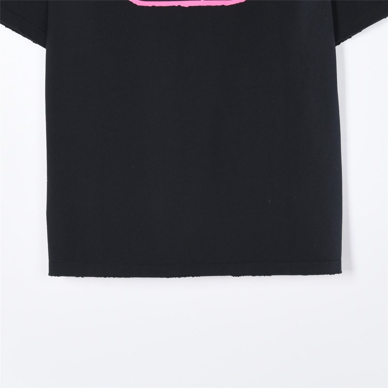 Balenciaga Logo Black T-Shirt Pink Print view