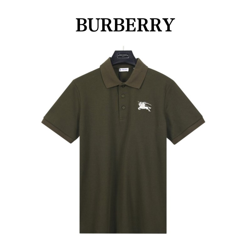 Burberry Olive Green Polo Short Sleeve Shirt view