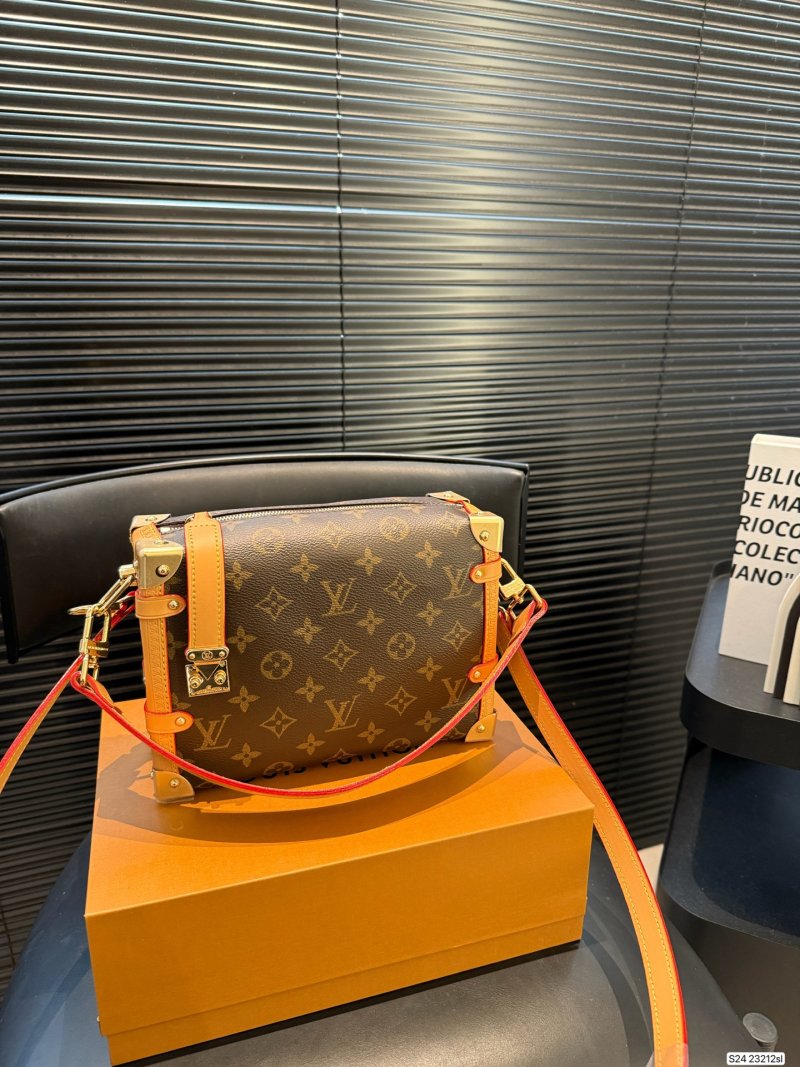 Louis Vuitton Monogram Trunk Shoulder Bag Orange Strap