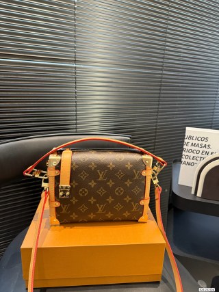 Louis Vuitton Monogram Trunk Shoulder Bag Orange Strap view 3