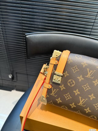 Louis Vuitton Monogram Trunk Shoulder Bag Orange Strap view 4