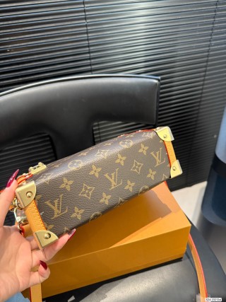 Louis Vuitton Monogram Trunk Shoulder Bag Orange Strap view 7