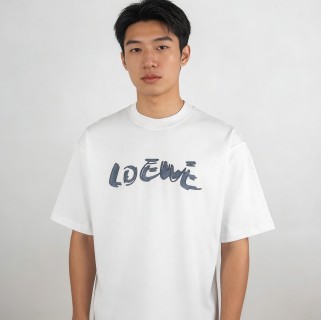 White LOEWE Graphic Print Short Sleeve T-Shirt view 2
