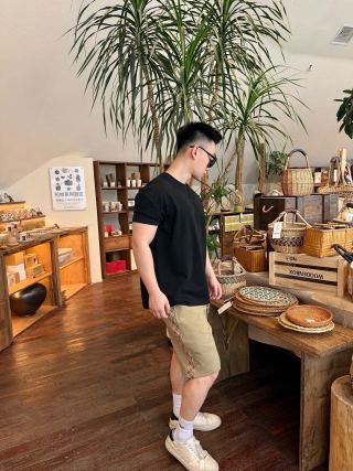 Essentials Khaki Bermuda Shorts view 7
