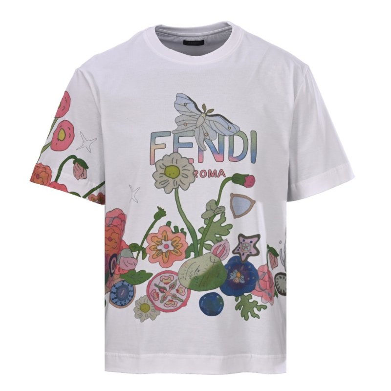 Fendi Floral Graphic Cream T-Shirt view