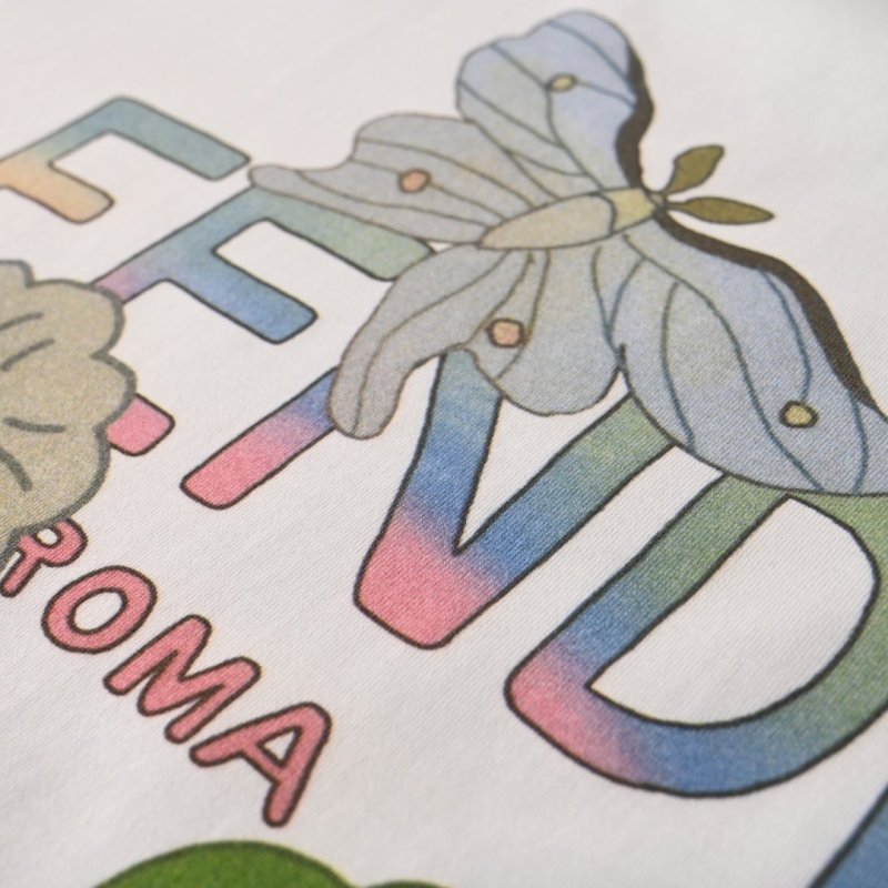 Fendi Floral Graphic Cream T-Shirt view