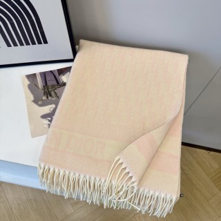 Dior Geometric Jacquard Cashmere Scarf - Charcoal & Cream view 6