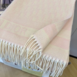 Dior Geometric Jacquard Cashmere Scarf - Charcoal & Cream view 8