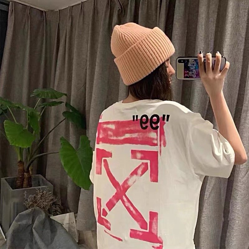 White Oversized T-Shirt with Pink '99' Graphic Print view