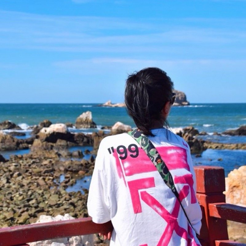 White Oversized T-Shirt with Pink '99' Graphic Print view