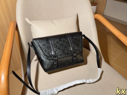 Louis Vuitton Christopher Embossed Messenger Bag Black