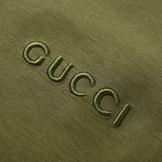 Gucci Small Logo Space Cotton Knit Hoodie - Sage Green view 8