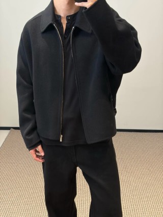 Stone Island Black Wool Overshirt Jacket