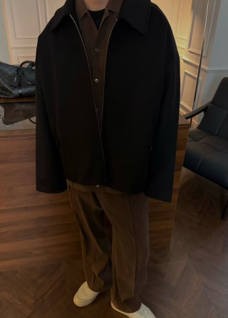 Stone Island Black Wool Overshirt Jacket view 3
