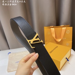 Louis Vuitton LV Initials Black Leather Belt 4.0cm view 2
