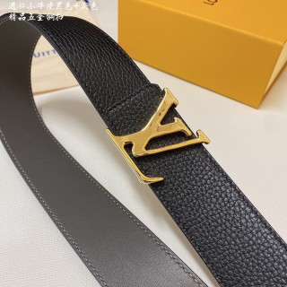 Louis Vuitton LV Initials Black Leather Belt 4.0cm view 3