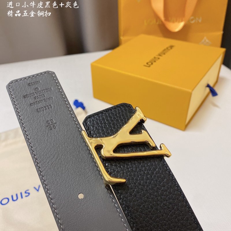 Louis Vuitton LV Initials Black Leather Belt 4.0cm view